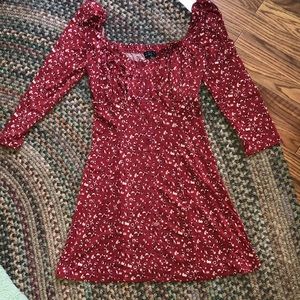 Cottage core ruched bodice dress floral